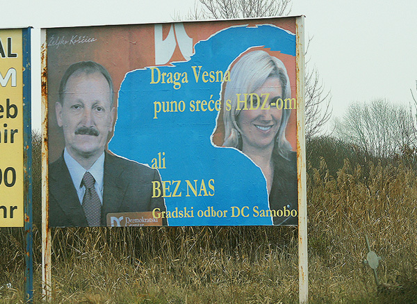 eljko Koica plakatom izrazio svoje politiko razmimoilaenje s predsjednicom DC-a