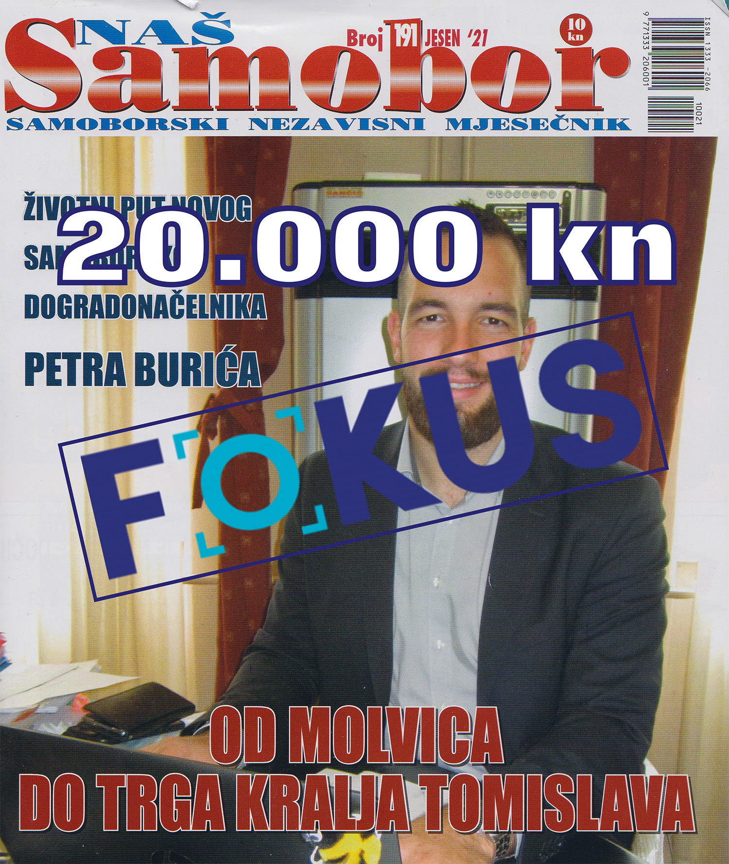 Grad Samobor je samo jedan broj tiskovine Na Samobor platio 20.000 kuna