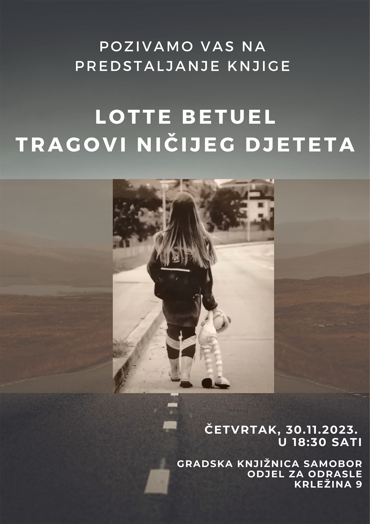 Najava predstavljanja knjige Lotte Betuel u samoborskoj knjinici