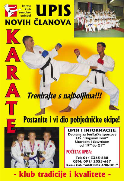 Upisi u Karate klub Samobor-Anindol