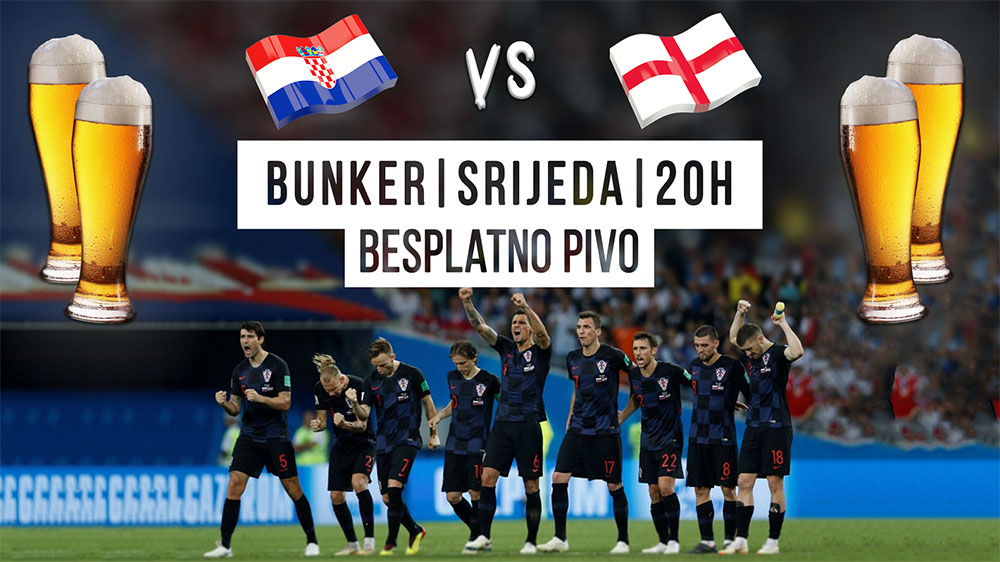 Samoborci - ljubitelji nogometa utakmicu Hrvatska  Engleska mogu pogledati u Bunkeru
